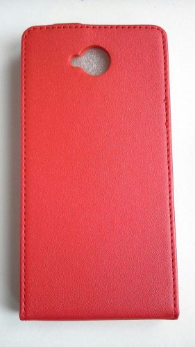 Microsoft Lumia 650 piros szilikon keretes vékony flip tok