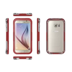 Samsung G920 Galaxy S6 piros vízálló tok