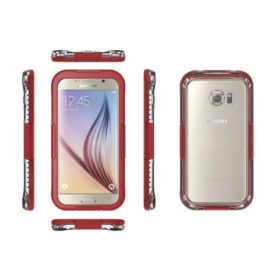 Samsung G920 Galaxy S6 piros vízálló tok