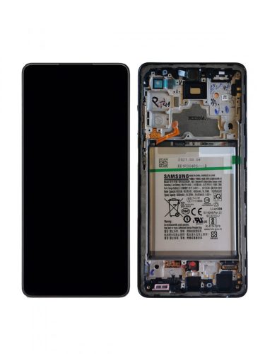 Samsung A725 Galaxy A72 4G / A726 Galaxy A72 5G gyári LCD+érintőpanel fekete kerettel, akkumulátorral