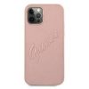 GUESS Saffiano Vintage Script iPhone 12/12 Pro (6,1") rose gold hátlap tok