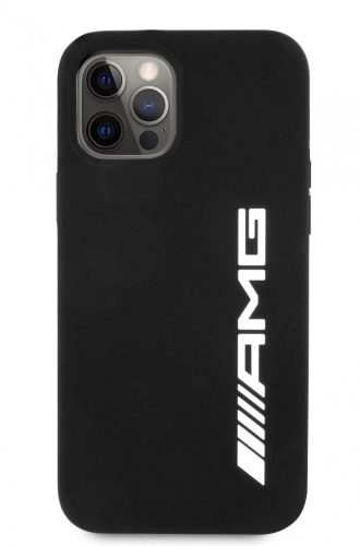 AMG Liquid Silicone Big Logo iPhone 12 / 12 Pro (6,1") fekete hátlap tok