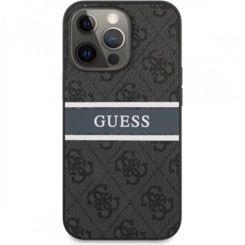 GUESS Printed Stripe iPhone 12 Pro Max (6,7") fekete hátlap tok