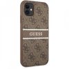 GUESS Printed Stripe iPhone 12 / 12 Pro (6,1") barna hátlap tok