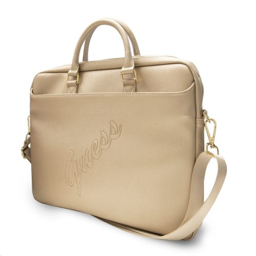 GUESS Saffiano (GUCB15PUSASLG) 15-16"-os arany (Light gold) bőr laptop táska