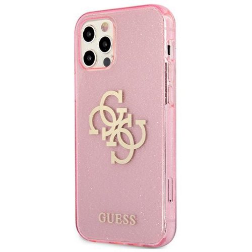 GUESS TPU Big 4G iPhone 11 (6,1") rózsaszín csillámos hátlap tok