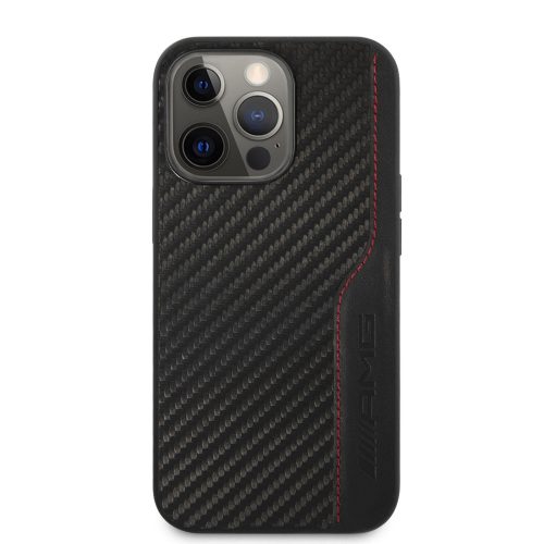 AMG iPhone 13 (6,1") fekete-piros carbon mintás hátlap tok