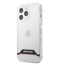   AMG iPhone 13 Mini (5,4") átlátszó piros csíkos hátlap tok