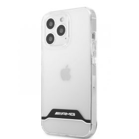   AMG iPhone 13 (6,1") átlátszó fehér csíkos hátlap tok