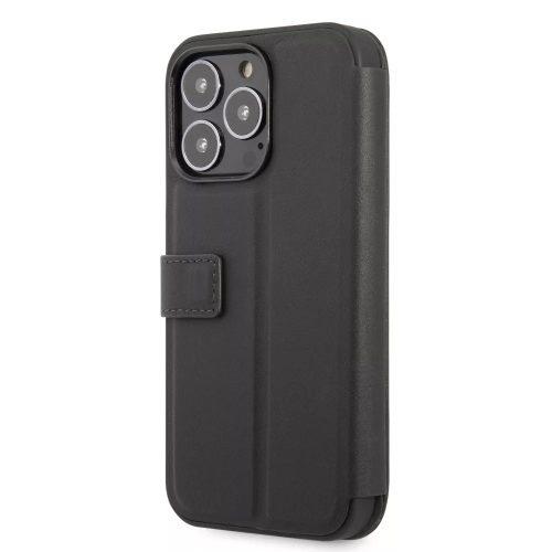 iPhone 13 Pro (6,1") könyvtok, oldalra nyíló tok, fekete, M Collection Carbon Stripe (BMBKP13LPUCARTCBK) 
