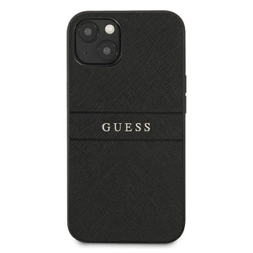 GUESS 4G Leather Saffiano iPhone 13 (6,1") fekete hátlap tok