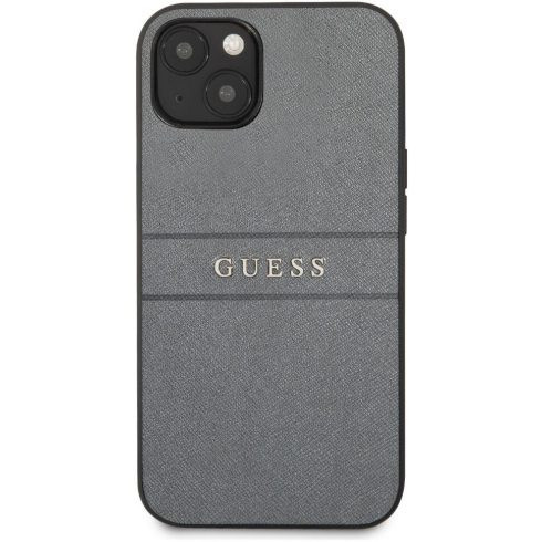 GUESS 4G Leather Saffiano iPhone 13 (6,1") szürke hátlap tok