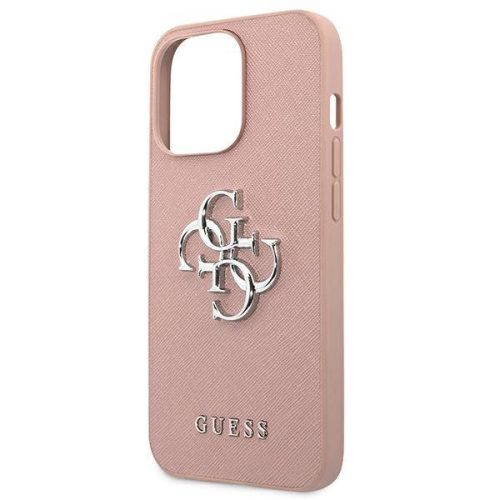 GUESS Saffiano Big 4G Metal logo iPhone 13 Pro (6,1") rózsaszín hátlap tok