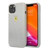 Ferrari iPhone 13 (6,1") ezüst carbon mintás hátlap tok