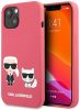 Karl Lagerfeld iPhone 13 (6,1") "Karl and Choupette" mintás pink hátlap tok