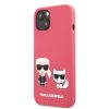 Karl Lagerfeld iPhone 13 (6,1") "Karl and Choupette" mintás pink hátlap tok