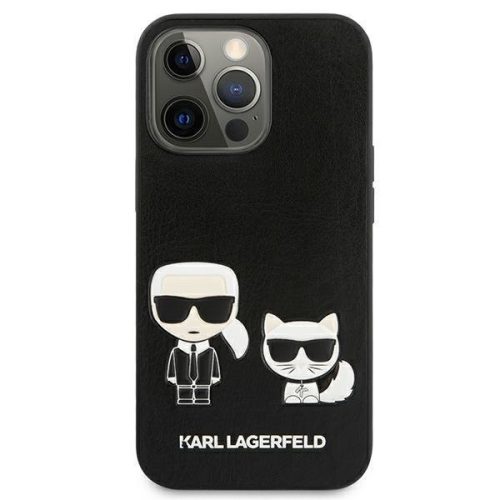 Karl Lagerfeld iPhone 13 Pro Max (6,7") "Karl and Choupette" mintás fekete hátlap tok