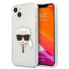 Karl Lagerfeld iPhone 13 Mini (5,4") "Karl Head" mintás csillámos ezüst hátlap tok