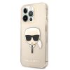 Karl Lagerfeld iPhone 13 (6,1") "Karl Head" mintás csillámos arany hátlap tok