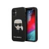 Karl Lagerfeld iPhone 13 Pro (6,1") "Saffiano Karl Head" mintás fekete hátlap tok