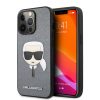 Karl Lagerfeld iPhone 13 Pro (6,1") "Saffiano Karl Head" mintás szürke hátlap tok