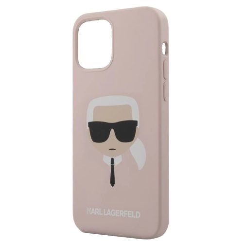 Karl Lagerfeld iPhone 13 (6,1") "Karl Head" mintás púderrózsaszín hátlap tok