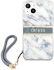 GUESS TPU Marble iPhone 13 Pro Max (6,7") kék márvány mintás hátlap tok logoval