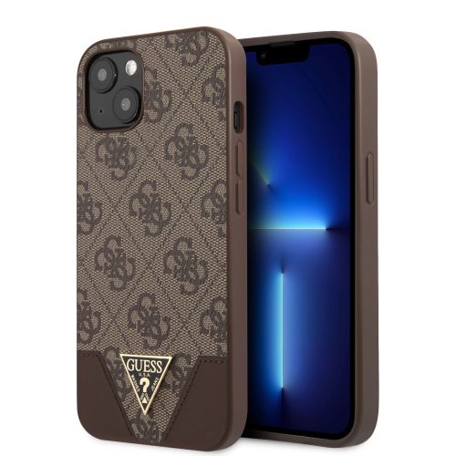 GUESS 4G Metal Logo iPhone 13 (6,1") barna hátlap tok