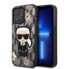 iPhone 13 Pro (6,1") szilikon tok, hátlap tok, szürke, Karl Lagerfeld, KLHCP13LPMNFIK1