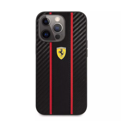 iPhone 14 Pro (6,1") hátlap tok, fekete, Ferrari, FEHCP14LNMBK