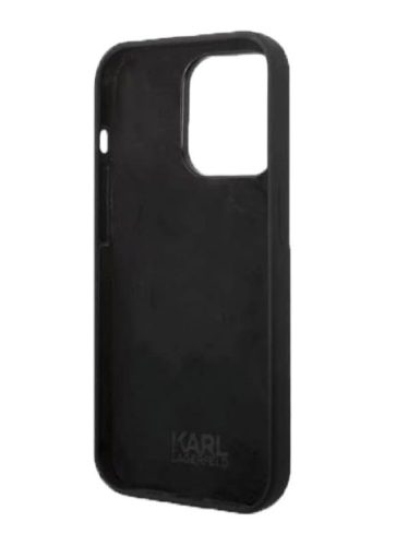 iPhone 14 Pro (6,1") szilikon tok, hátlap tok, fekete, Karl Lagerfeld, KLHCP14LSNCHBCK