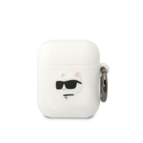 Airpods 1 / 2 szilikon tok akasztóval, fehér, Karl Lagerfeld KLA2RUNCHH