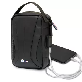   Univerzális kézi táska, nylon / EKO bőr, fekete, BMW Carbon Travel (BMHBSPCTFK)