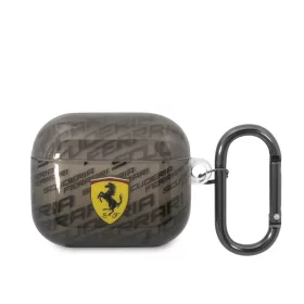   Airpods / Airpods 2 szilikon tok akasztóval, fekete, Ferrari FEA2UAOK