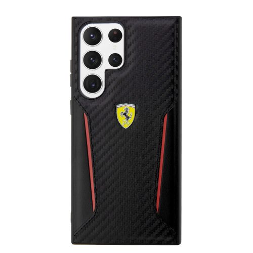 Samsung Galaxy S23 Ultra hátlap tok, fekete, SM-S918, Ferrari, FEHCS23LNPYK