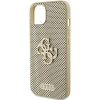 iPhone 15 Pro (6,1") hátlap tok, PU, arany, GUESS Perforated 4G Glitter Metal Logo (GUHCP15LPSP4LGD)