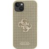 iPhone 15 Pro (6,1") hátlap tok, PU, arany, GUESS Perforated 4G Glitter Metal Logo (GUHCP15LPSP4LGD)