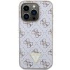 iPhone 15 Pro Max (6,7") hátlap tok, PU, bézs/fehér, GUESS Triangle Metal Logo (GUHCP15XPG4GPH)