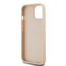 iPhone 14 Pro (6.1") hátlap tok, PU / PU bőr, mintás, barackvirág-bézs, DKNY PU Leather Repeat Pattern Tonal Stripe