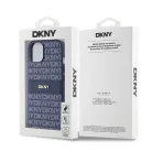 iPhone 15 Pro (6.1") hátlap tok, PU / PU bőr, mintás, kék, DKNY PU Leather Repeat Pattern Tonal Stripe