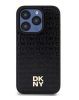 iPhone 15 Pro (6.1") hátlap tok, PU műbőr, fekete, magsafe, DKNY PU Leather Repeat Pattern Stack Logo Magsafe