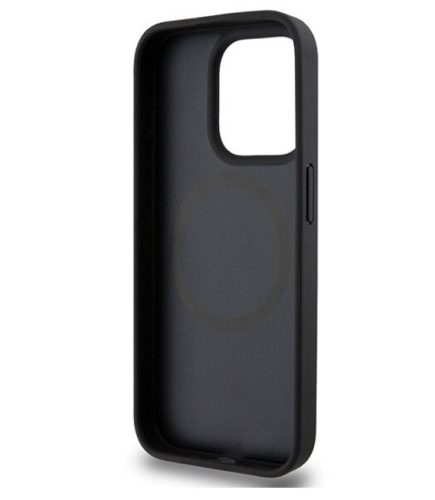 iPhone 15 Pro (6.1") hátlap tok, PU műbőr, fekete, magsafe, DKNY PU Leather Repeat Pattern Stack Logo Magsafe