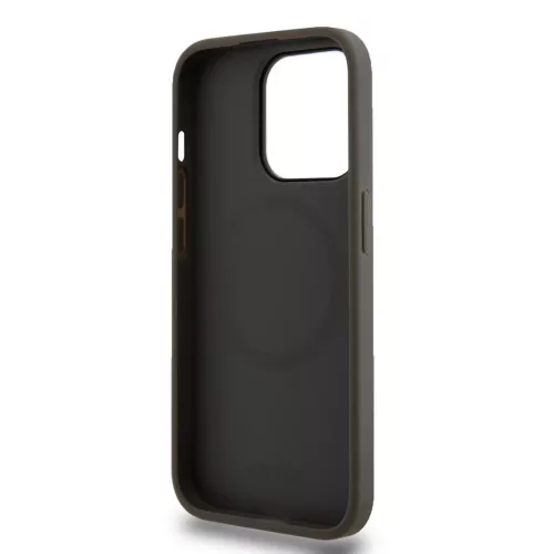 iPhone 15 Pro Max (6.7") hátlap tok, PU / PU bőr, magsafe, szürke, DKNY PU Leather Stack Logo Magsafe
