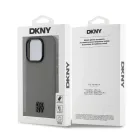 iPhone 15 Pro Max (6.7") hátlap tok, PU / PU bőr, magsafe, szürke, DKNY PU Leather Stack Logo Magsafe