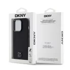iPhone 15 Pro Max (6.7") hátlap tok, PU / PU bőr, magsafe, fekete, DKNY PU Leather Stack Logo Magsafe