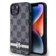 iPhone 15 Pro Max (6.7") hátlap tok, PU / PU bőr, mintás, fekete, DKNY PU Leather Checkered Pattern and Stripe