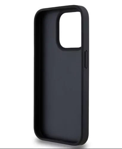 iPhone 15 Pro Max (6.7") hátlap tok, PU / PU bőr, mintás, fekete, DKNY PU Leather Checkered Pattern and Stripe