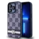 iPhone 15 Pro (6.1") hátlap tok, PU / PU bőr, mintás, kék, DKNY PU Leather Checkered Pattern and Stripe