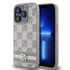 iPhone 13 (6.1") hátlap tok, PU / PU bőr, mintás, szürke, DKNY PU Leather Checkered Pattern and Stripe