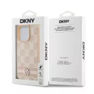 iPhone 13 Pro (6.1") hátlap tok, PU / PU bőr, mintás, barackvirág-bézs, DKNY PU Leather Checkered Pattern and Stripe